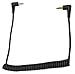 CERRXIAN 90 Degree Right Angle 3.5mm Male to 2.5mm Male 3 Pole Black Coiled AUX Audio Cable