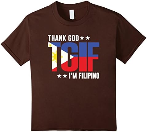 Kids Thank God Im Filipino T-Shirt 12 Brown