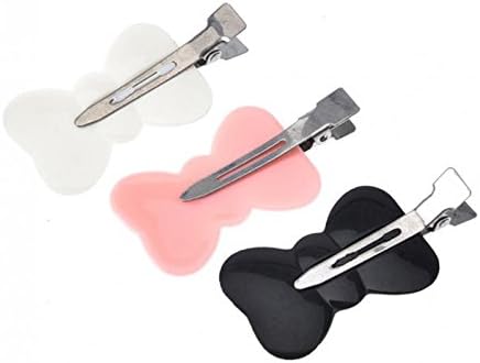PIAOPIAONIU 3 Pcs No Bend Hair Clips Pin Curl Clips for Hairstyle Bangs Finger Waves Makeup Application Bow Tie Style,Color Random