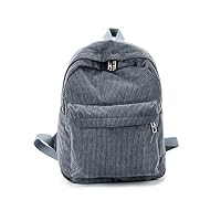 Rucksack School Vintage Unisex Backpack Corduroy Casual(Gray)
