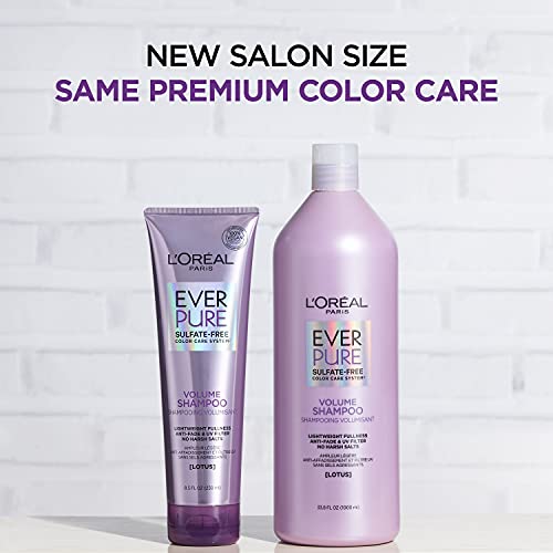 L'Oreal Paris EverPure Volume Sulfate Free Conditioner for ColorTreated Hair, Volume + Shine