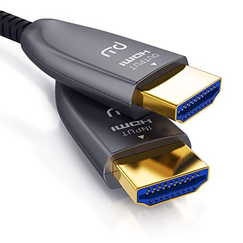 CSL - HDMI Kabel 2.0 b Glasfaser 15m - 4k 60Hz mit HDR - optisches HDMI LWL - 3D - ARC - CEC – HDCP 2.2 - YUV 4 x 4 x 4 - HDMI Kabel High Speed - Glas