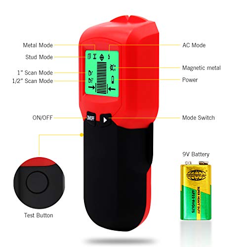 Stud finder,Multi- Scanner Metal and AC Live Wire Detector with Distinguishing Ferrous & Non-Ferrous Metal Characters, Deep Scanning Kuled