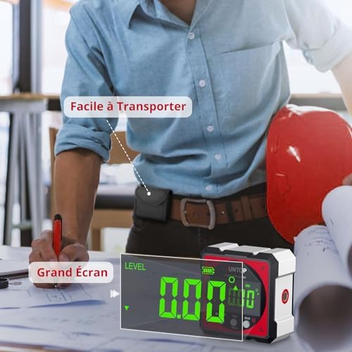 Inclinomètre Numérique Laser 4×90° Magnétique Rechargeable （Rouge）