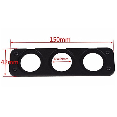 Carviya Car Motorcycle 12V-24V Dual Hole Cigarette Lighter Power Supply Adapter Dual USB Charger Socket Panel Plate Mount Outlet