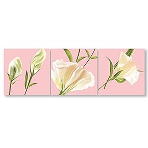 Wall26-3 Panel Canvas Wall Art- Beautiful Flowers -Giclee Painting Wall Bedroom Living Room Home Decoration - 12"x12"x3 Panels