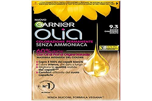 Garnier Olia Haarverf, permanente kleuring zonder ammoniak, bloemoliën van natuurlijke oorsprong, veganistische formule, zeer licht goudblond