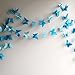 YCT 3D butterfly decorative garland -110 inch long, a set of 2. (Blue)