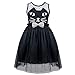 TIAOBU Girls Kids Princess Wedding Pageant Mesh Cat Bowknot Holiday Party Dress