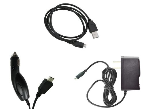 Nokia Lumia 710 (T-Mobile) Premium Combo Pack - Wall Charger + Car Charger + Micro USB Cable Atom LED Keychain Light