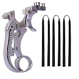 HBG Sport Outdoor Hunting Slingshot Stainless Steel High Velocity Catapult Aiming Points Sling Shot with 3Pcs Replacement Rubber Bands
