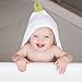 Puj– Hug, Hands-Free Hooded Baby Bath Towel, Thick and Ultra-Soft Baby Towel with Interlocking Tabs, Machine-Washable Hooded Towel for Infants, 30 x 30 inches, White