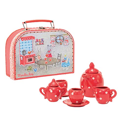 Moulin Roty Red Ceramic Tea Set