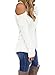 JomeDesign Women Loose Knitted Cut Out Cold Shoulder Sweater Top Blouse
