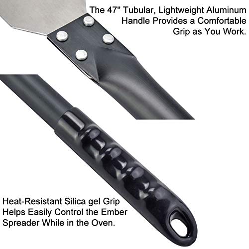 SHANGPEIXUAN Pizza Oven Cleaning Oven Rake Stainless Steel Ash Scraper