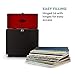 auna Nostalgia • Retro Record Carrying Case • Holds up to 30 Albums • Vintage Storage Case • Shockproof • Easy to Clean • Leatherette • Elegant Red Velvet Interior • Black