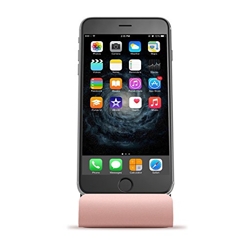 iPhone Charger Dock,Sokos iPhone Desk Charger,Charge and Sync Stand for iPhone 7/7Plus iPhone 6/6Plus/6s iPhone 5/5Plus/5s ipad ,iPhone Charger Station,Charge cradle,desktop iphone charger (Rose Gold)
