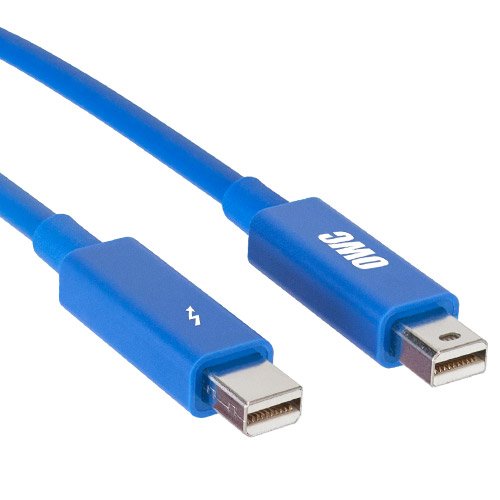 OWC Premium Thunderbolt 2 Cable, 0.5 meter (19 inch, 1.6 feet), Blue
