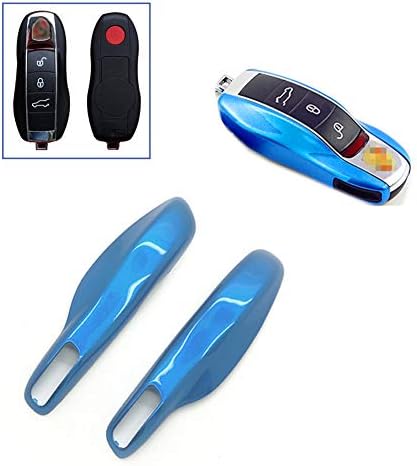 Remote Start Keyless Key Case Cover Shell for Porsche Cayenne Panamera Caman 911 981(Blue)
