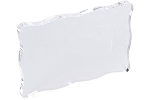 Acrylic Stamp Block, Transparent Stamp with Rounded Corner Design for DIY Craft, Scrapbooking, Invitations, Cards, Envelopes 