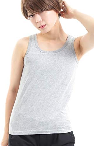 Afromarket 胸つぶし タンクトップ ナベシャツ 男装 コスプレ バスト補正 段階調整 フック式 グレー S