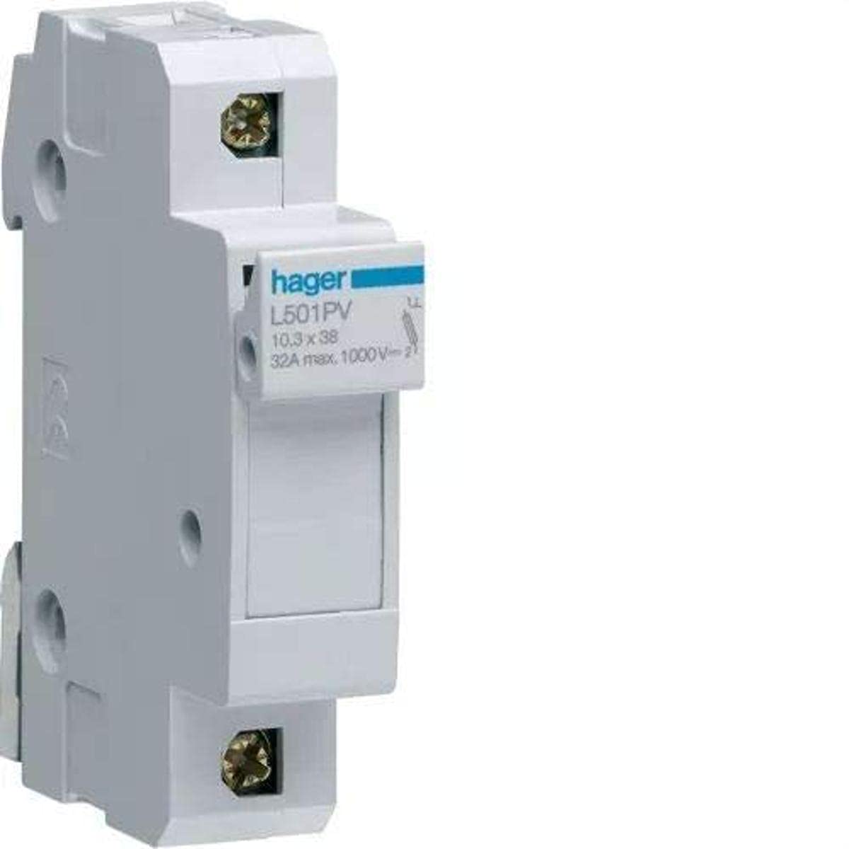 Hager L501PV - PVC Fuse Holder 10.3 x 38 mm 32a 1 Pole 1000v