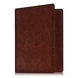 Fintie Passport Holder Travel Wallet - Premium Vegan Leather RFID Blocking Case Cover - Securely Holds Passport, Business Cards, Credit Cards, Boarding Passes, Brown