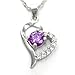 You Are the Only One in My Heart [Purple] Sterling Silver Pendant Necklace