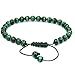 Amandastone Natural AA Grade Malachite Gemstone 6mm Round Beads Adjustable Braided Macrame Tassels Chakra Reiki Bracelet