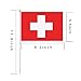 Hand Held Switzerland_Flag Swiss Flag Stick Flag Mini Flag 50 Pack Round Top National Country Flags, Party Decorations Supplies For Parades,World Cup,Sports Events,International Festival (8.2 