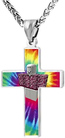 JAKE PAUL MERCH - Roblox3 Homecube Religious Prayer Jewelry Pendant Zinc Alloy Cross Necklace