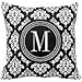 Decors Elegant Black and White Damask Personalized Pillows