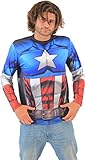 Marvel Captain America Sublimated Adult LONG SLEEVE Costume T-Shirt