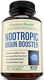 Nootropic Brain Booster. Memory, Mind & Focus. Promotes Concentration, Cognition & Mental Performance. Boosts Metabolism & Energy. Best Supplement with Gaba + DMAE + Bacopa + L-Glutamine + Vitamins