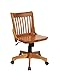 Deluxe Armless Wood Banker's Chair with Wood Seat in Fruit Wood Finish Fruitwood Finish