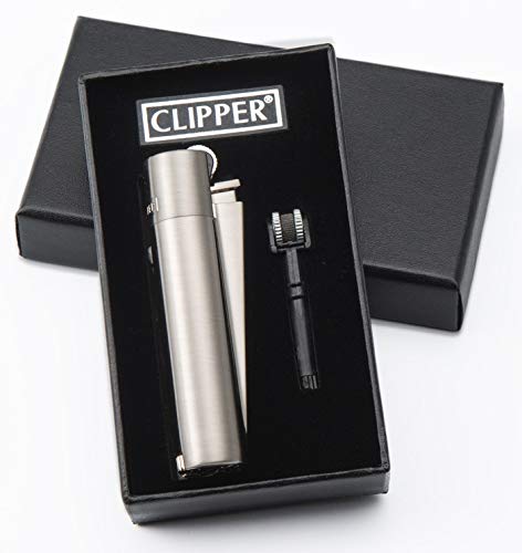CLIPPER Butane Refillable Classic Metal Cigarette Lighter (Silver) in Dubai  - UAE
