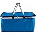 Gregarder Picnic Basket Collapsible Shopping Folding Insulated Bag Large Capacity Market (Blue)