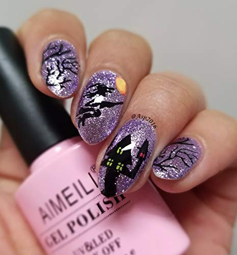 AIMEILI Nail Art Stamping Templates Manicure Tool Kit, 5pcs Nail Stamping Plates, 2 Stamper, 2 Scraper, 1 Latex Peel Off Tape