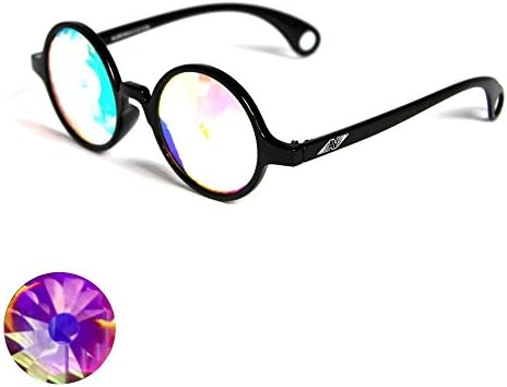 Portal Lens Kaleidoscope Glasses - Black