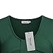 Tencole Womens Short Sleeves Round Neck Pleated Tops Casual Shirts Green 2XL