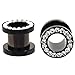 Black Anodized Titanium with Clear Cz Stones Over Surgical Steel Screw-on plugs / tunnels (1 Pair) Different Sizes Available