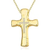 CupidGift Cross Necklace for Women Bubble Necklace 14K 18K Gold/White Gold Plated Dainty Cross Necklaces Everyday Jewelry Baptism Faith Anniversary Christmas Birthday Gifts for Wife Mom