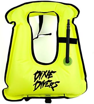 Dixie Divers Snorkel Vest ADULT SIZE- Inflatable Life Vest Jacket Great for Snorkeling, Surfing, Swimming Boating, Kayaking, Fishing Rafting and Floating,Ensure your Safety of Water activities.