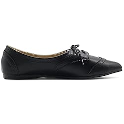 Ollio Womens Ballets Shoes Flats Enamel Pointed Toe