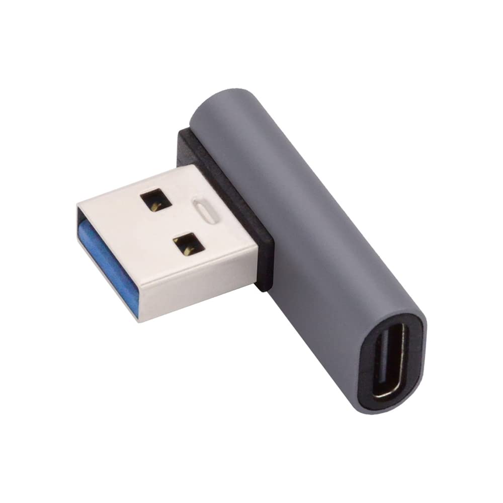 NFHK USB-C Type C Female Low Profile 90 Degree Left Angled to USB 3.0 A Male Data Adapter for Laptop Desktop — image 1