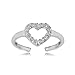 Hoops & Loops Sterling Silver Cubic Zirconia Heart Toe Ring