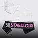B4MBOO 50th Birthday Tiara and Sash, Happy 50th Birthday Party Supplies, 50 & Fabulous Glitter Satin Sash and Crystal Rhinestone Birthday Crown for Birthday Party Supplies and Decoration Silver