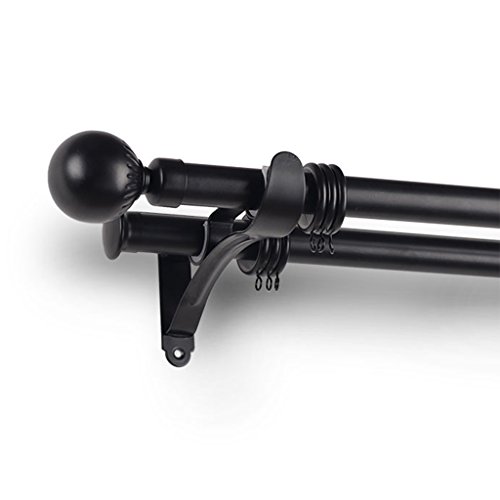 Blesiya 1PC/Pack 28mm Dia. Metal Curtain Pole Finials Window Drape Rod Ends Caps 14 Styles Available - B Style Black