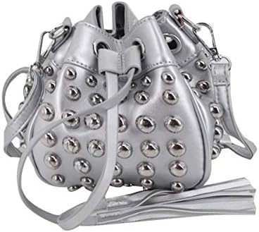 Goodbag Boutique Women Fashion Drawstring Bucket Bags Mini Tote Handbag Chain Shoulder Bag Casual Crossbody Bag Satchel Purse