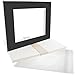 US Art Supply Art Mats Acid-Free Pre-Cut 11x14 Black Picture Mat Matte Sets. Includes a Pack of 10 White Core Bevel Cut Mattes for 8x10 Photos, Pack of 10 Backers & 10 Clear Sleeve Bags